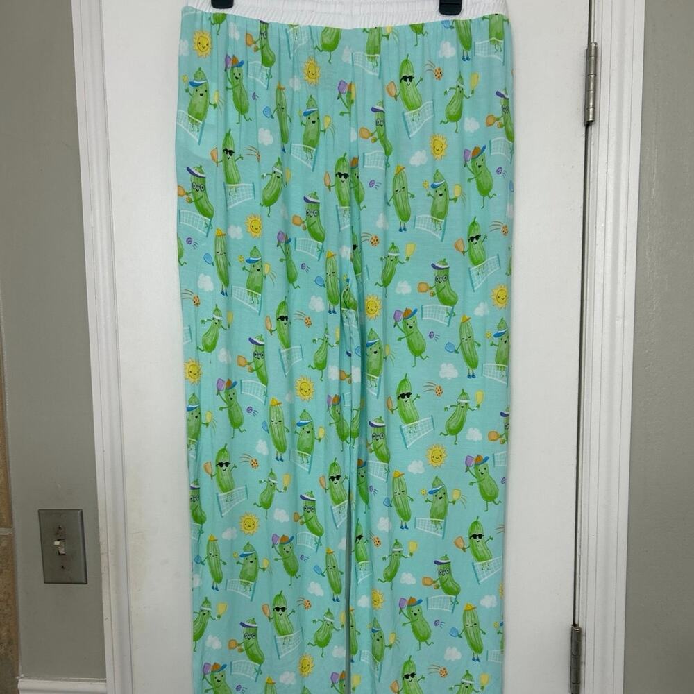 Little Sleepies Bamboo Pajama Pants Pickles Playing Pickleball Novelty NWT L - Picture 8 of 13